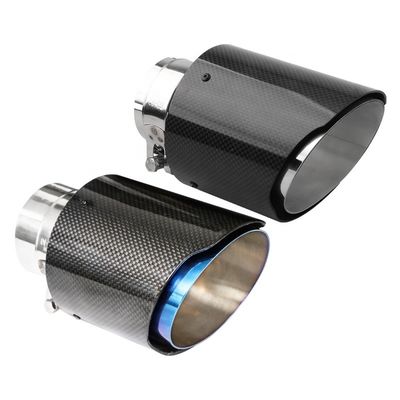 Qualität  Universal Automotive Yaoyue Exhaust System Real Carbon Fiber Muffler Tips Exhaust Pipes Stainless Blue 63mm usine